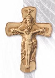  8\", 14\", 24\" Crucifix of the Trinity for Church or Home in Wood 